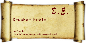 Drucker Ervin névjegykártya